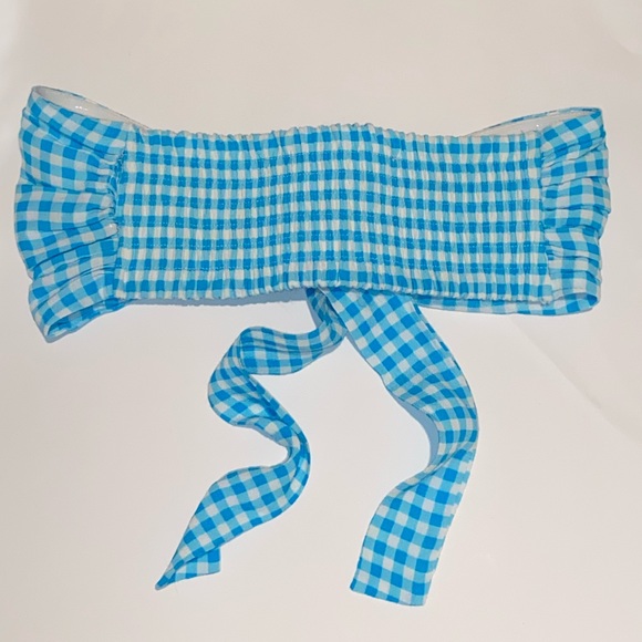 Woman's Planet Blue Tie Bandeau Top XS/S - Picture 2 of 7